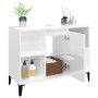 Armario de lavabo madera contrachapada blanco brillo 80x33x60cm de vidaXL, Tocadores de baño - Ref: Foro24-821294, Precio: 63...
