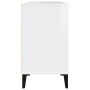 Armario de lavabo madera contrachapada blanco brillo 80x33x60cm de vidaXL, Tocadores de baño - Ref: Foro24-821294, Precio: 63...