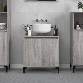 Armario de lavabo madera contrachapada gris Sonoma 58x33x60 cm de vidaXL, Tocadores de baño - Ref: Foro24-821266, Precio: 46,...