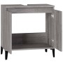 Armario de lavabo madera contrachapada gris Sonoma 58x33x60 cm de vidaXL, Tocadores de baño - Ref: Foro24-821266, Precio: 45,...