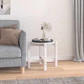 Mesa de centro de madera maciza de pino blanco Ø52,5x45 cm en Mesas de centro | Comprar online en Foru.es
