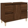 Armario de lavabo madera contrachapada roble marrón 80x33x60 cm de vidaXL, Tocadores de baño - Ref: Foro24-821275, Precio: 78...