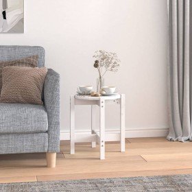 Mesa de centro de madera maciza de pino blanco Ø42,5x45 cm en Mesas de centro | Comprar online en Foru.es