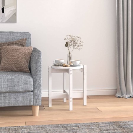 Mesa de centro de madera maciza de pino blanco Ø42,5x45 cm en Mesas de centro | Comprar online en Foru.es