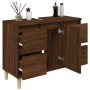 Armario de lavabo madera contrachapada roble marrón 80x33x60 cm de vidaXL, Tocadores de baño - Ref: Foro24-821275, Precio: 78...