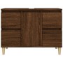 Armario de lavabo madera contrachapada roble marrón 80x33x60 cm de vidaXL, Tocadores de baño - Ref: Foro24-821275, Precio: 78...