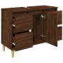 Armario de lavabo madera contrachapada roble marrón 80x33x60 cm de vidaXL, Tocadores de baño - Ref: Foro24-821275, Precio: 78...