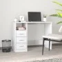 Escritorio con cajones contrachapada blanco brillo 102x50x76cm de vidaXL, Escritorios - Ref: Foro24-823034, Precio: 116,34 €,...
