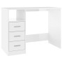 Escritorio con cajones contrachapada blanco brillo 102x50x76cm de vidaXL, Escritorios - Ref: Foro24-823034, Precio: 118,39 €,...
