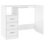 Escritorio con cajones contrachapada blanco brillo 102x50x76cm de vidaXL, Escritorios - Ref: Foro24-823034, Precio: 116,34 €,...