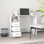 Escritorio con cajones contrachapada blanco brillo 102x50x76cm de vidaXL, Escritorios - Ref: Foro24-823034, Precio: 118,39 €,...