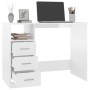 Escritorio con cajones contrachapada blanco brillo 102x50x76cm de vidaXL, Escritorios - Ref: Foro24-823034, Precio: 118,39 €,...