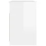 Escritorio con cajones contrachapada blanco brillo 102x50x76cm de vidaXL, Escritorios - Ref: Foro24-823034, Precio: 116,34 €,...