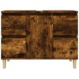 Armario de lavabo madera contrachapada roble ahumado 80x33x60cm de vidaXL, Tocadores de baño - Ref: Foro24-821273, Precio: 69...