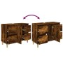Armario de lavabo madera contrachapada roble ahumado 80x33x60cm de vidaXL, Tocadores de baño - Ref: Foro24-821273, Precio: 69...