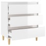 Aparador de madera contrachapada blanco brillante 60x35x70 cm de vidaXL, Aparadores - Ref: Foro24-823042, Precio: 84,80 €, De...
