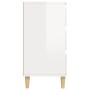 Aparador de madera contrachapada blanco brillante 60x35x70 cm de vidaXL, Aparadores - Ref: Foro24-823042, Precio: 84,80 €, De...