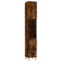 Armario de baño madera contrachapada roble ahumado 30x30x190 cm de vidaXL, Tocadores de baño - Ref: Foro24-819793, Precio: 74...