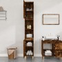 Armario de baño madera contrachapada roble ahumado 30x30x190 cm de vidaXL, Tocadores de baño - Ref: Foro24-819793, Precio: 74...