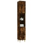Armario de baño madera contrachapada roble ahumado 30x30x190 cm de vidaXL, Tocadores de baño - Ref: Foro24-819793, Precio: 74...