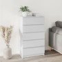 Cajonera de madera contrachapada blanco brillante 60x36x103 cm de vidaXL, Cajoneras - Ref: Foro24-823018, Precio: 155,47 €, D...