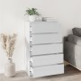Cajonera de madera contrachapada blanco brillante 60x36x103 cm de vidaXL, Cajoneras - Ref: Foro24-823018, Precio: 155,47 €, D...