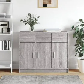 Aparador madera de ingeniería gris Sonoma 91x28x75 cm de vidaXL, Aparadores - Ref: Foro24-823014, Precio: 103,26 €, Descuento: %