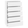 Cajonera de madera contrachapada blanco brillante 60x36x103 cm de vidaXL, Cajoneras - Ref: Foro24-823018, Precio: 155,47 €, D...