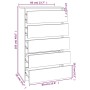 Cajonera de madera contrachapada blanco brillante 60x36x103 cm de vidaXL, Cajoneras - Ref: Foro24-823018, Precio: 155,47 €, D...