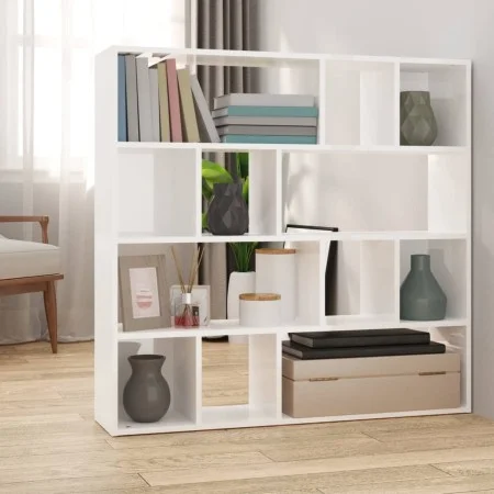 Estantería/divisor de espacios blanco brillo 105x24x102 cm de vidaXL, Divisores de ambientes - Ref: Foro24-823247, Precio: 82...