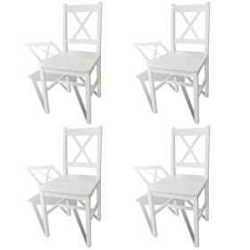 Sillas de comedor 4 unidades madera de pino blancas de vidaXL, Sillas de comedor - Ref: Foro24-241511, Precio: 179,52 €, Desc...