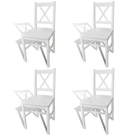 Sillas de comedor 4 unidades madera de pino blancas de vidaXL, Sillas de comedor - Ref: Foro24-241511, Precio: 179,52 €, Desc...