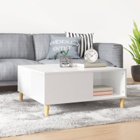 Mesa de centro madera contrachapada blanco brillo 80x80x36,5 cm de vidaXL, Mesas de centro - Ref: Foro24-821094, Precio: 52,6...