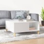 Mesa de centro madera contrachapada blanco brillo 80x80x36,5 cm de vidaXL, Mesas de centro - Ref: Foro24-821094, Precio: 52,6...