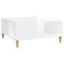 Mesa de centro madera contrachapada blanco brillo 80x80x36,5 cm de vidaXL, Mesas de centro - Ref: Foro24-821094, Precio: 52,6...