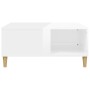 Mesa de centro madera contrachapada blanco brillo 80x80x36,5 cm de vidaXL, Mesas de centro - Ref: Foro24-821094, Precio: 52,6...