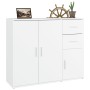 Aparador de madera contrachapada blanco 91x29,5x75 cm de vidaXL, Aparadores - Ref: Foro24-823269, Precio: 92,47 €, Descuento: %