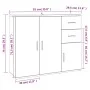 White plywood sideboard 91x29.5x75 cm by vidaXL, Sideboards - Ref: Foro24-823269, Price: 91,33 €, Discount: %