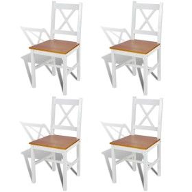 Sillas de comedor 4 unidades madera de pino blancas de vidaXL, Sillas de comedor - Ref: Foro24-241513, Precio: 182,90 €, Desc...