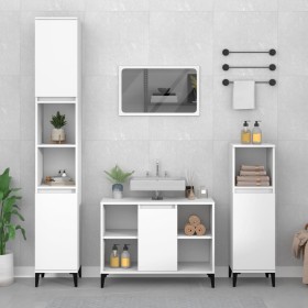 Armario para lavabo madera contrachapada blanco 80x33x60 cm de vidaXL, Tocadores de baño - Ref: Foro24-821292, Precio: 55,15 ...