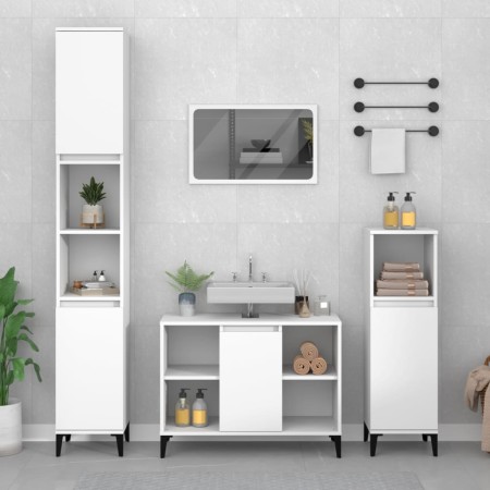 Armario para lavabo madera contrachapada blanco 80x33x60 cm de vidaXL, Tocadores de baño - Ref: Foro24-821292, Precio: 55,15 ...