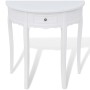 Mesa consola semicircular con cajón blanca de vidaXL, Mesas auxiliares - Ref: Foro24-241530, Precio: 146,07 €, Descuento: %