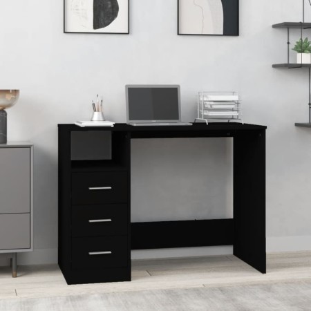 Escritorio cajones madera contrachapada negro 102x50x76 cm de vidaXL, Escritorios - Ref: Foro24-823033, Precio: 87,91 €, Desc...