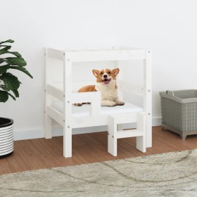 Cama para perros madera maciza de pino blanco 55,5x53,5x60 cm en Camas para perros | Comprar online en Foru.es