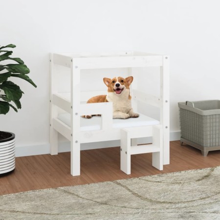 Cama para perros madera maciza de pino blanco 55,5x53,5x60 cm en Camas para perros | Comprar online en Foru.es