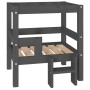 Cama para perros madera maciza de pino gris 55,5x53,5x60 cm en Camas para perros | Comprar online en Foru.es