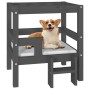 Cama para perros madera maciza de pino gris 55,5x53,5x60 cm en Camas para perros | Comprar online en Foru.es
