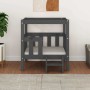 Cama para perros madera maciza de pino gris 65,5x50,5x70 cm en Camas para perros | Comprar online en Foru.es