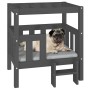 Cama para perros madera maciza de pino gris 65,5x50,5x70 cm en Camas para perros | Comprar online en Foru.es
