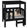 Cama para perros madera maciza de pino negro 65,5x50,5x70 cm en Camas para perros | Comprar online en Foru.es